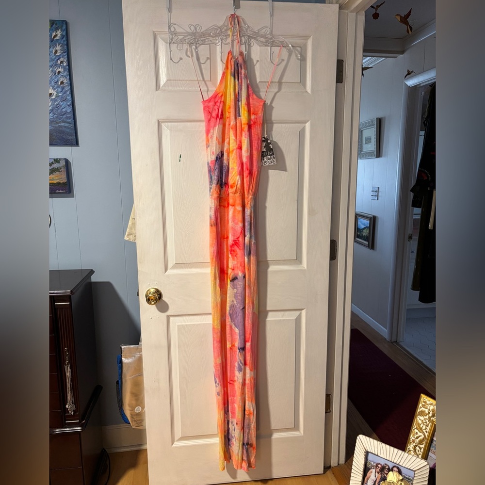 Young Fabulous & Broke Tie-Dye Halter Maxi Dress S
